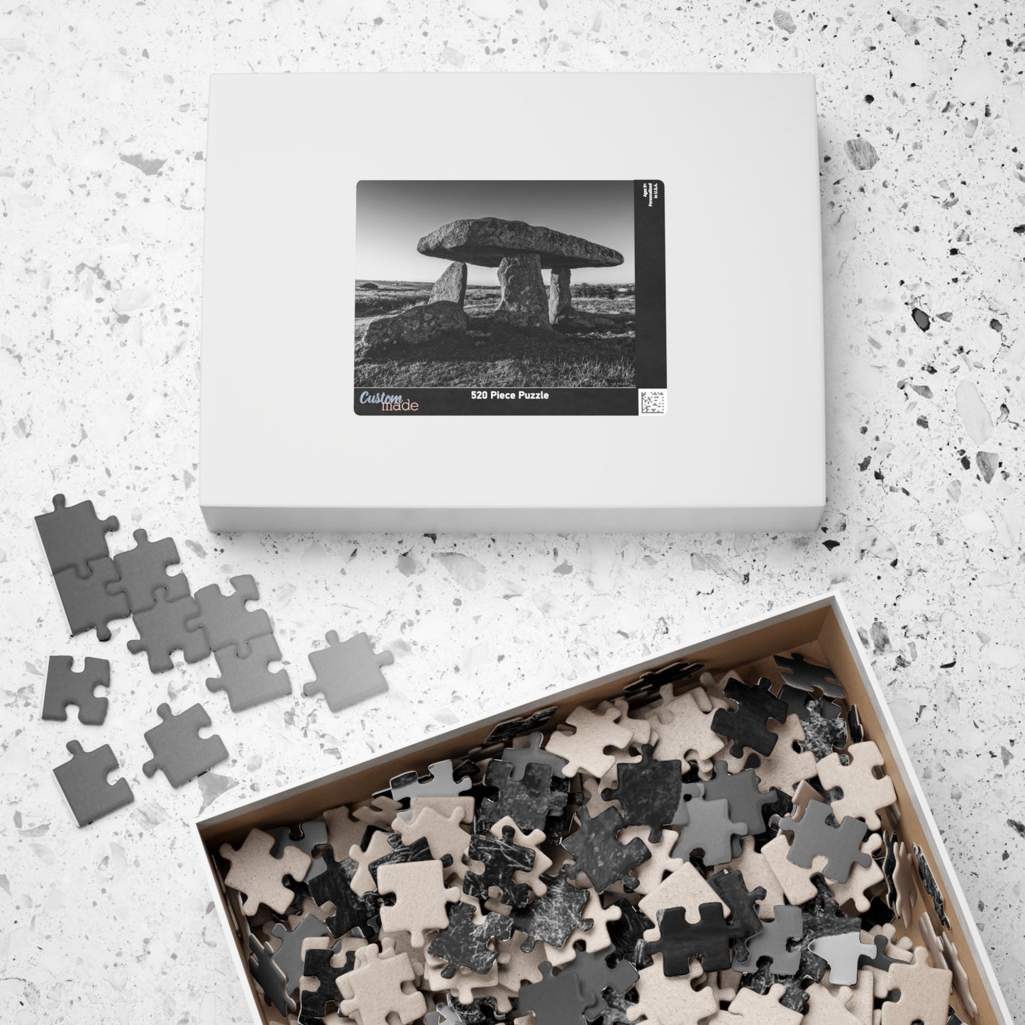Cornwall Lanyon Quoit Black & White Photo Puzzle — 110–1014 Piece