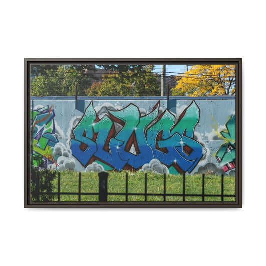 Chicago Logan Square Graffiti Matte Canvas Framed