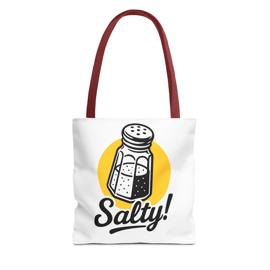 Salty! Salt Shaker Graphic Tote Bag — Funny Kitchen Lover Grocery Bag