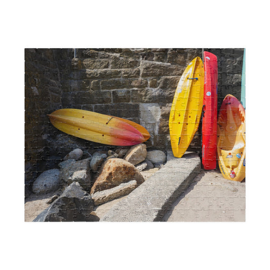 Mousehole Cornwall Kayaks Beach Puzzle - Scenic Jigsaw
