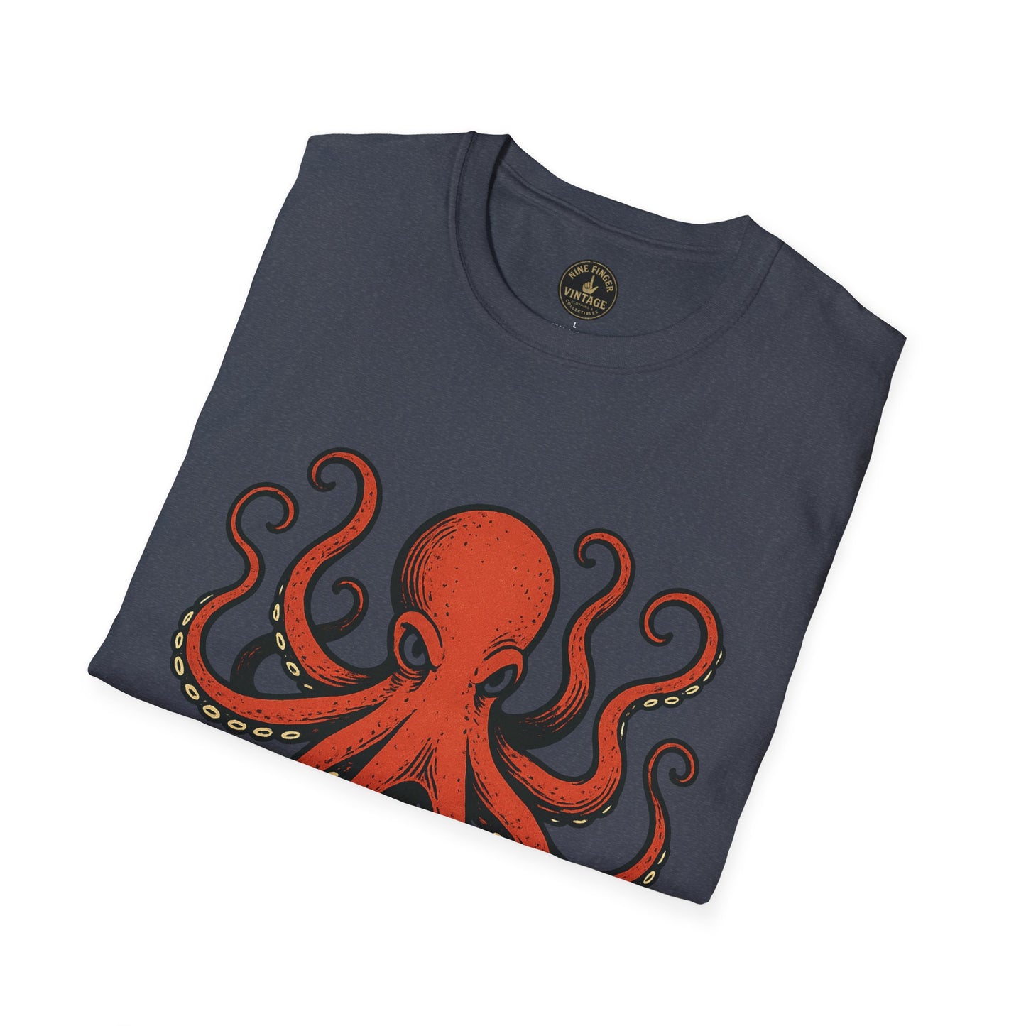 Red Octopus Illustration T-Shirt | Nautical Sea Creature Tee