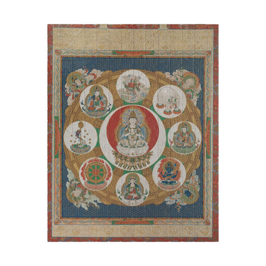 Mandala Golden Wheel Spiritual Meditation Jigsaw Puzzle - 110/252/520 pcs