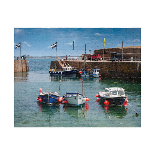 Cornwall Mousehole Fishing Village Jigsaw Puzzle - Scenic Harbor Boats (110–1014 pcs)