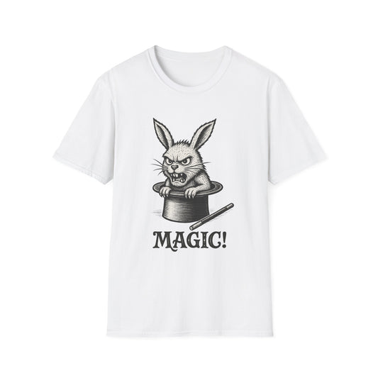 Magic! Vintage Bunny T-Shirt — Tired Angry Rabbit in Top Hat