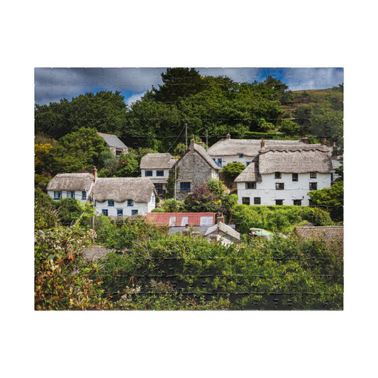 Cadgwith Cornwall UK Thatched Cottages Jigsaw Puzzle 110/252/520/1014-Piece Scenic Village Puzzle