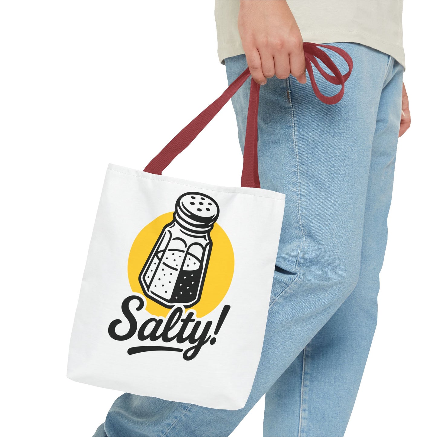 Salty! Salt Shaker Graphic Tote Bag — Funny Kitchen Lover Grocery Bag