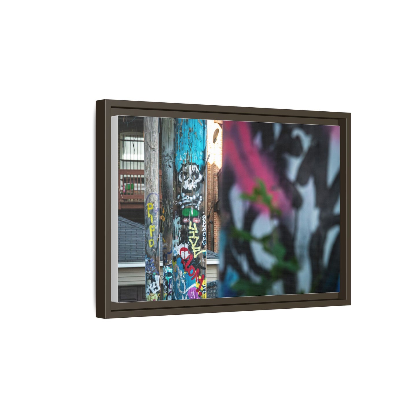 Logan Square Graffiti Matte Canvas Framed — Chicago Street Art Wall Decor