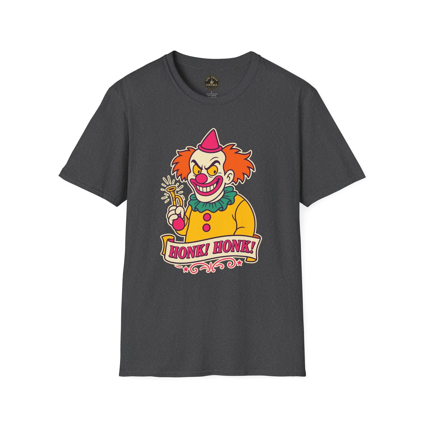 Retro Sinister Clown "Honk! Honk!" T-Shirt