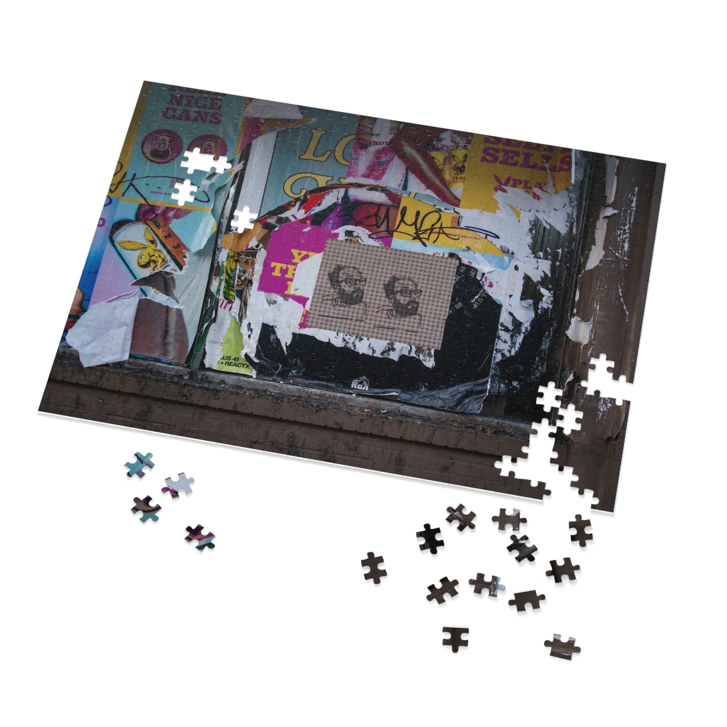 Chicago Logan Square Graffiti Puzzle with Tin