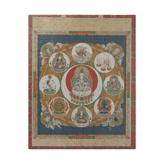 Mandala Golden Wheel Spiritual Meditation Jigsaw Puzzle - 110/252/520 pcs