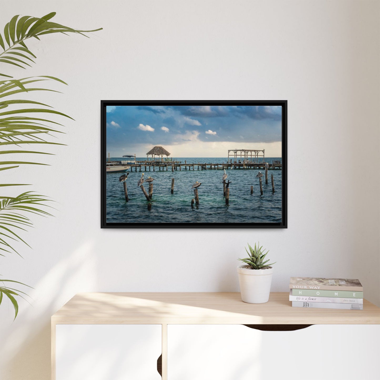 Seaside Pier Matte Canvas Print (Framed)