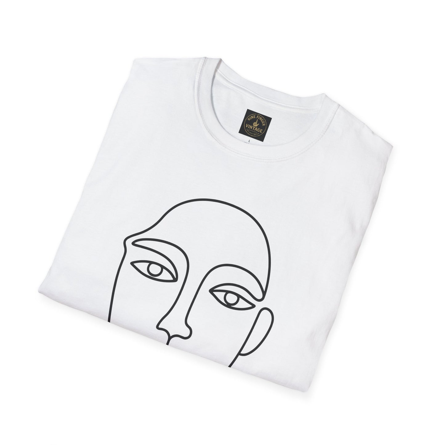 Minimal Line Art Face T-Shirt — Modern Abstract Portrait Tee