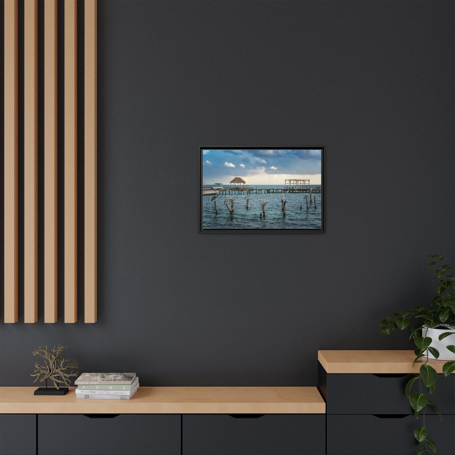 Seaside Pier Matte Canvas Print (Framed)