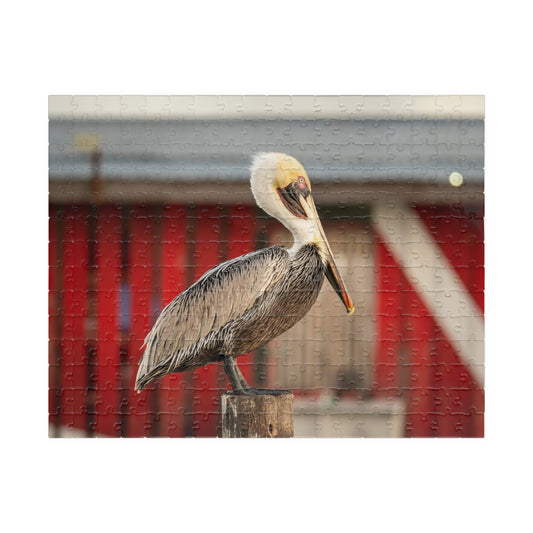 Caye Caulker Belize Pelican on Dock Jigsaw Puzzle - Scenic Coastal Wildlife Puzzle (110–1014 pcs)
