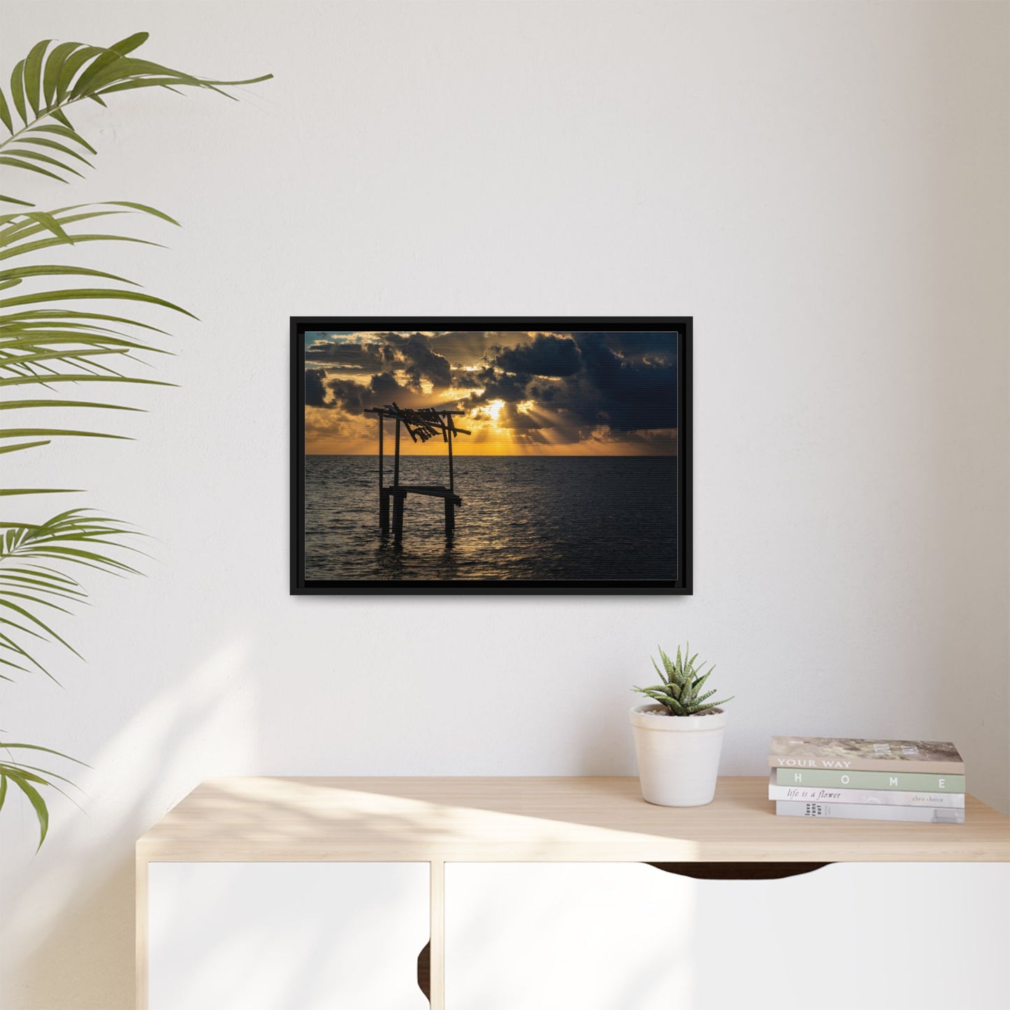 Caye Caulker Sunrise Canvas Print — Framed Matte Ocean Wall Art