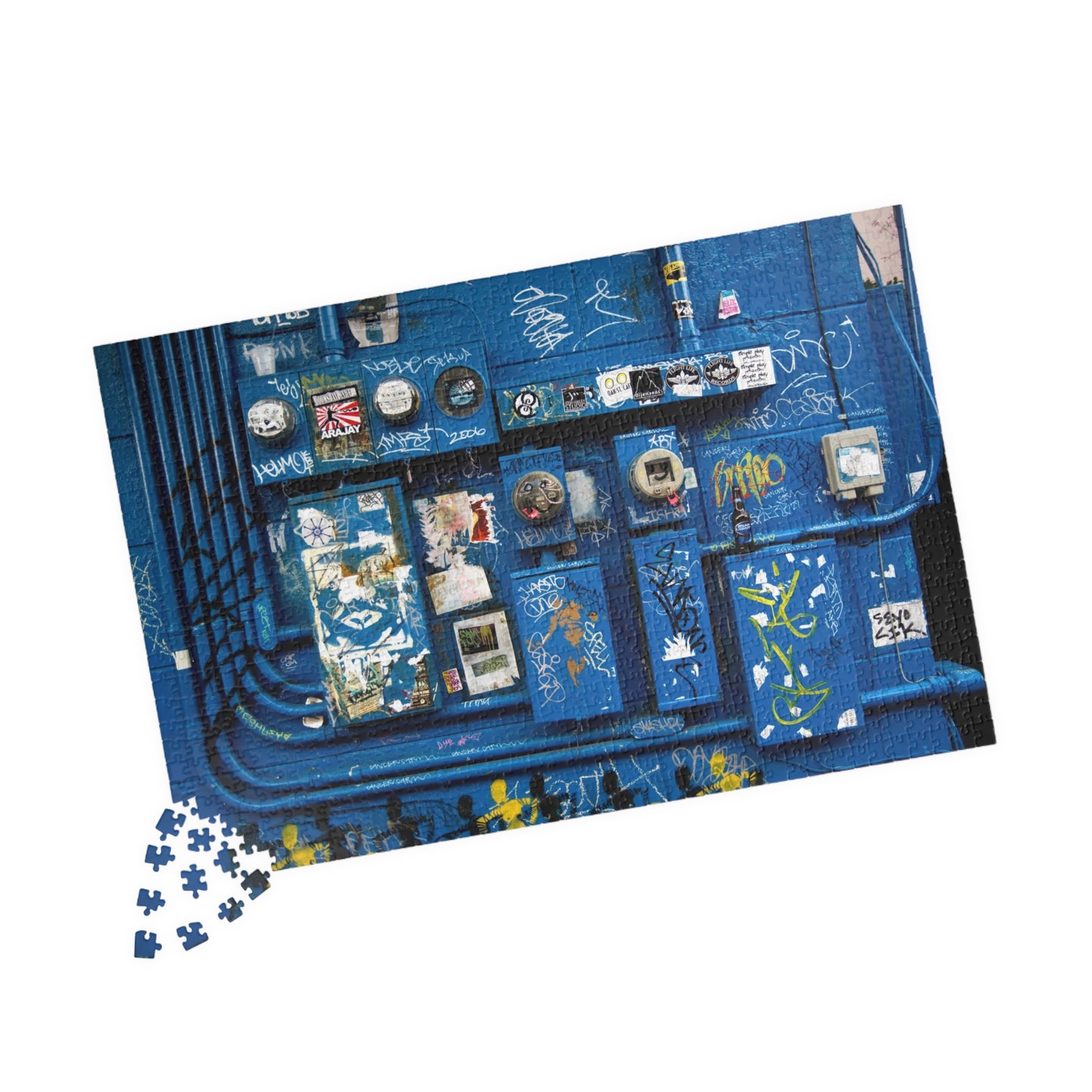 New Orleans Urban Blue Graffiti Puzzle - NOLA Cityscape Jigsaw (110–1014 pcs)