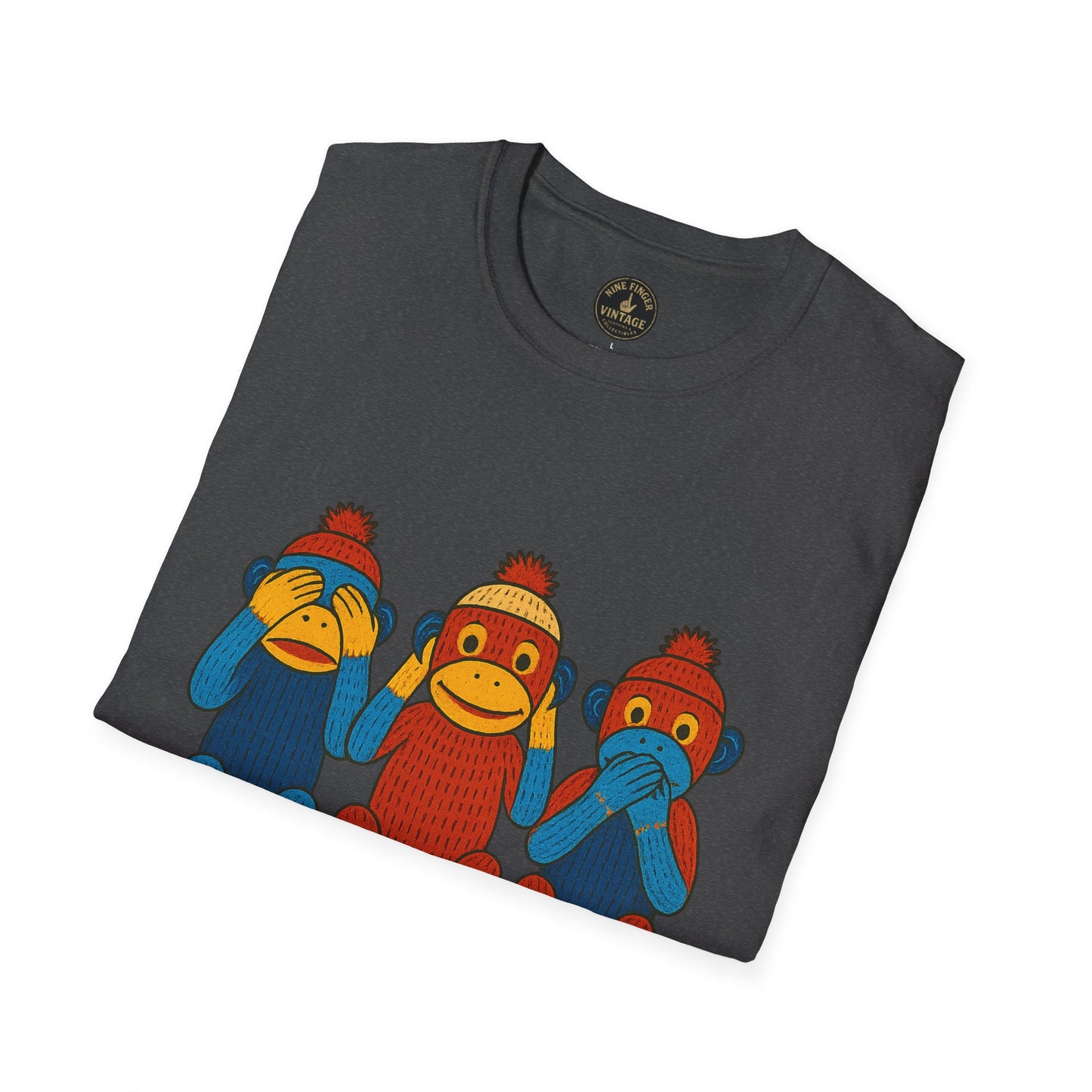 See No Evil Hear No Evil Speak No Evil T-Shirt | Sock Monkey Trio