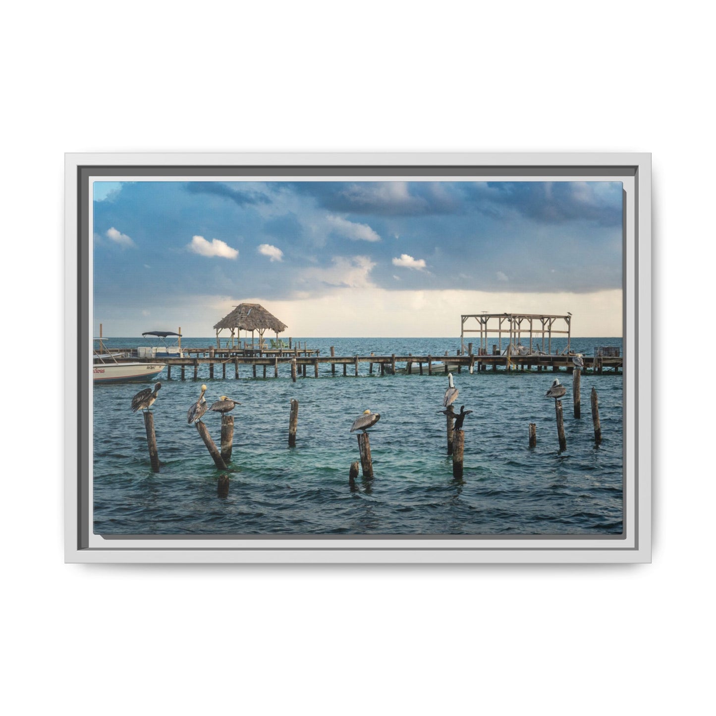 Seaside Pier Matte Canvas Print (Framed)