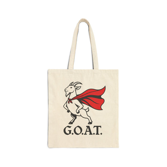 G.O.A.T. Superhero Goat Cotton Tote Bag