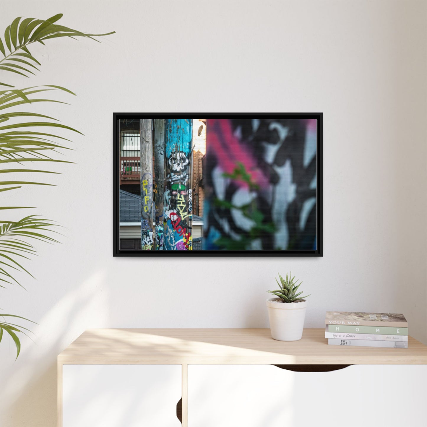 Logan Square Graffiti Matte Canvas Framed — Chicago Street Art Wall Decor