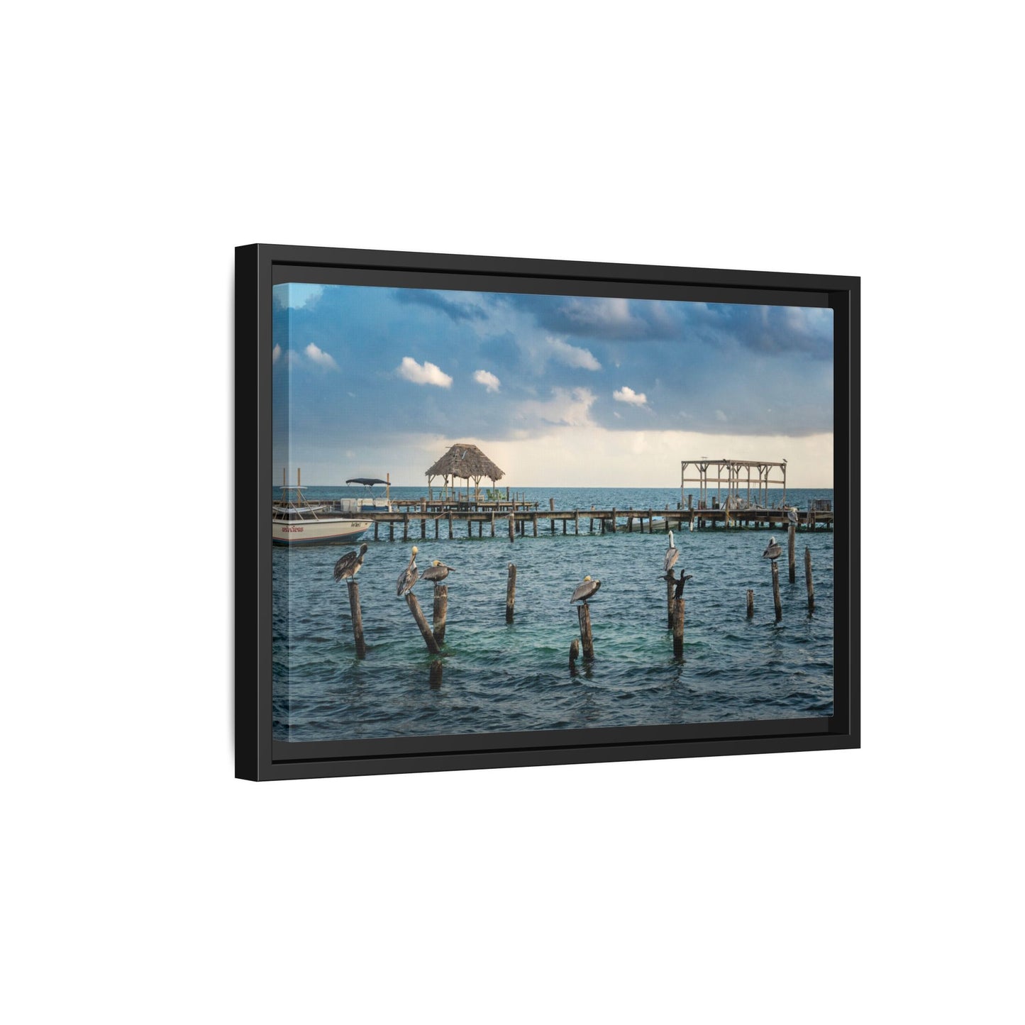 Seaside Pier Matte Canvas Print (Framed)