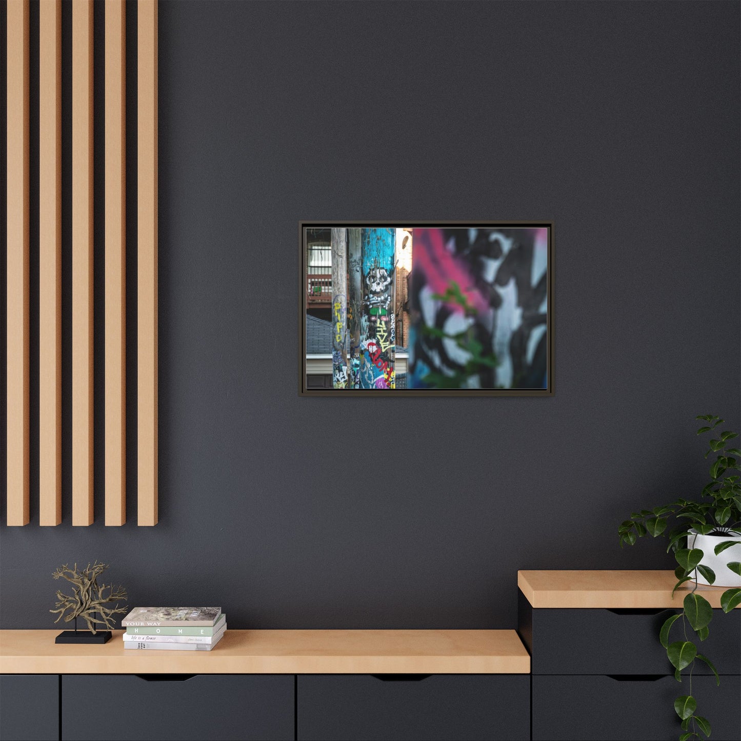 Logan Square Graffiti Matte Canvas Framed — Chicago Street Art Wall Decor
