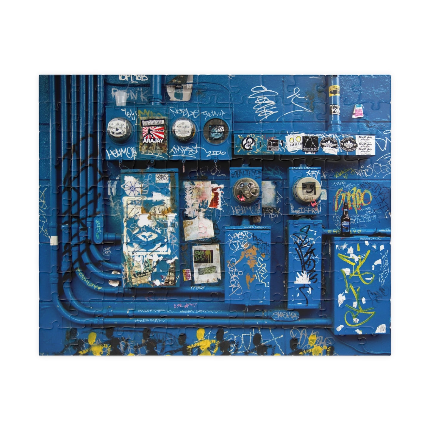 Blue Graffiti Urban Wall Jigsaw Puzzle — 110/252/520/1014-Piece