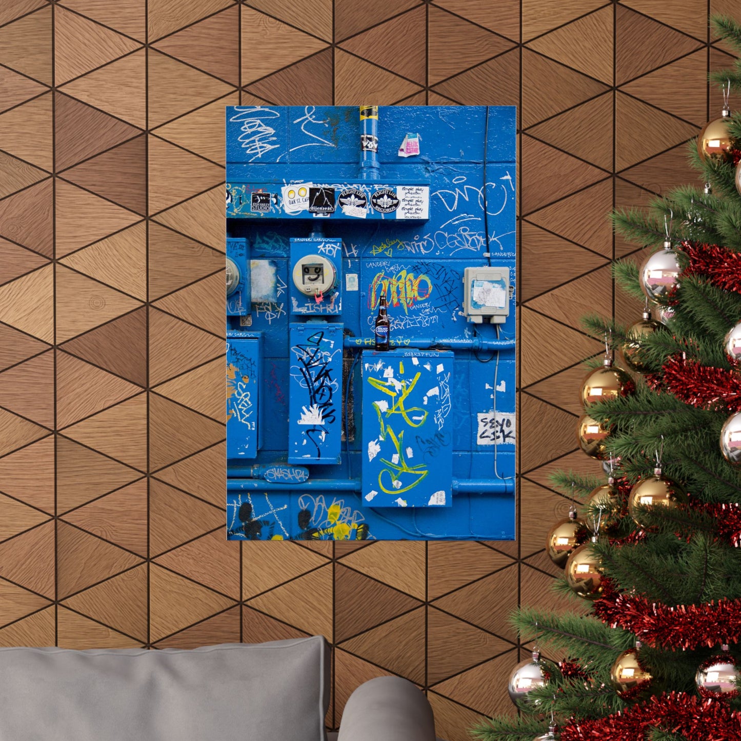 Blue Graffiti Street Art Poster | Urban Utility Boxes Photography