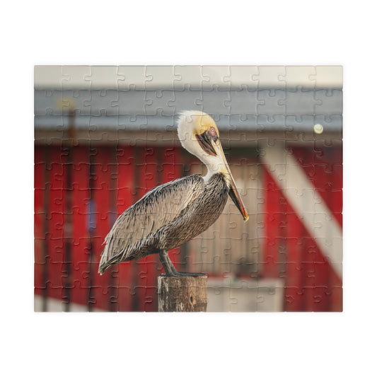 Caye Caulker Belize Pelican on Dock Jigsaw Puzzle - Scenic Coastal Wildlife Puzzle (110–1014 pcs)