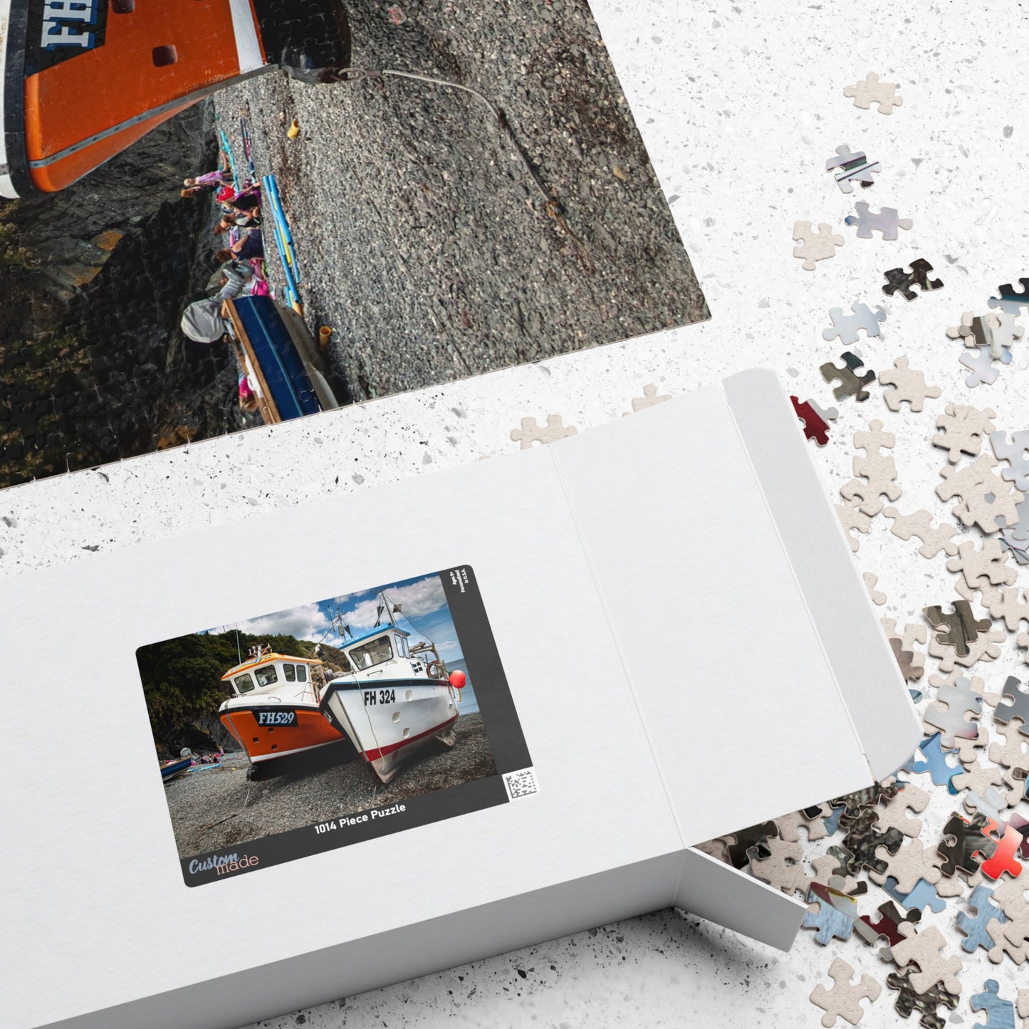 Coastal Fishing Boats Jigsaw Puzzle — Scenic Harbor Photo Puzzle (110/252/520/1014 pcs)