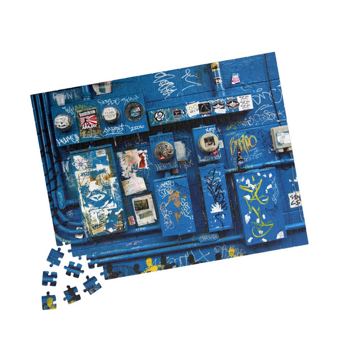 New Orleans Urban Blue Graffiti Puzzle - NOLA Cityscape Jigsaw (110–1014 pcs)