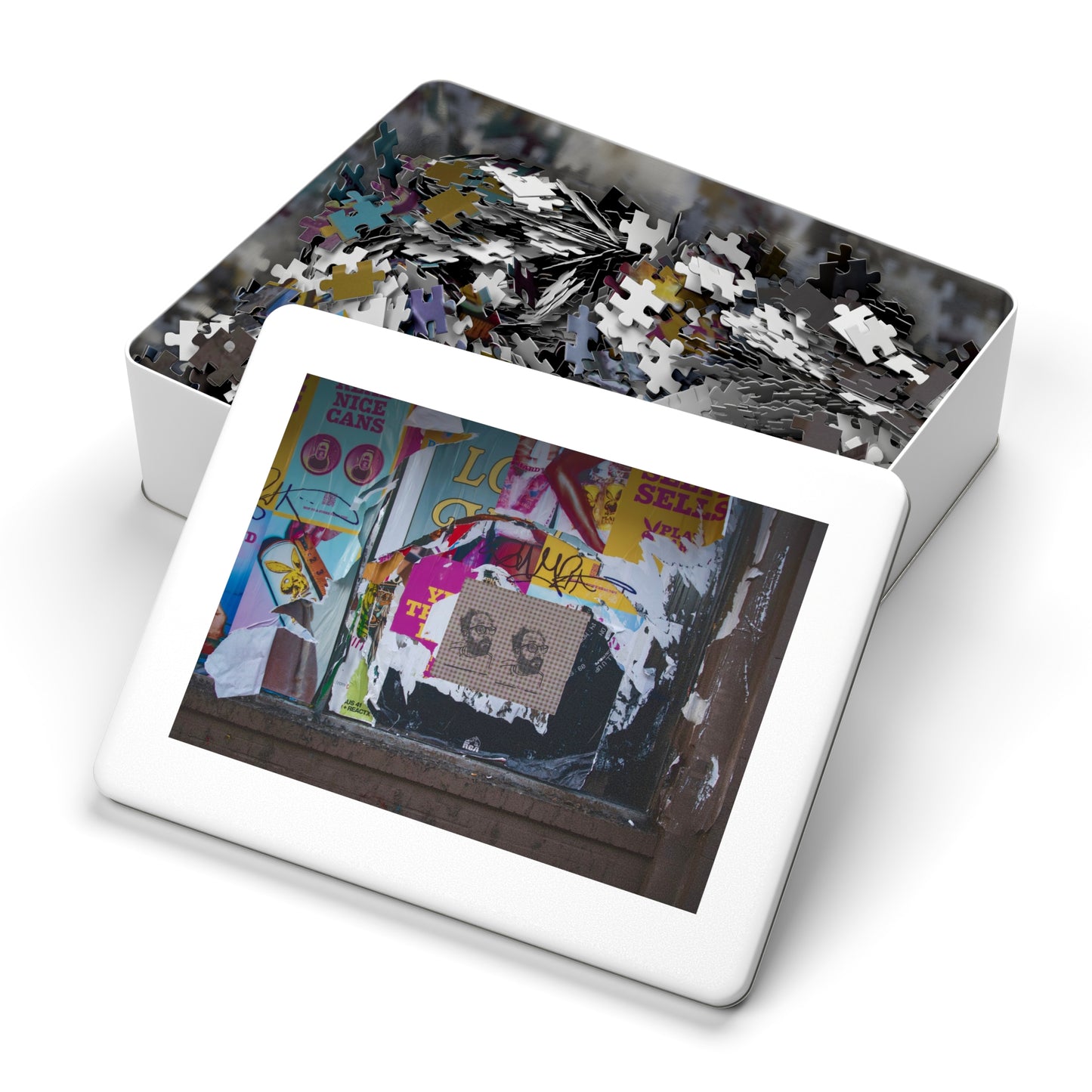 Chicago Logan Square Graffiti Puzzle with Tin