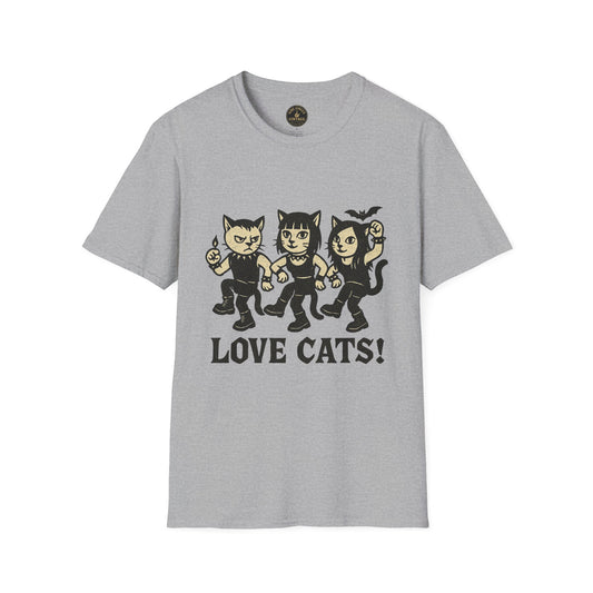 Love Cats! Dancing Cat Trio T-Shirt | Retro Halloween Cat Design