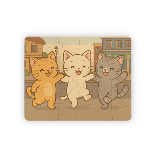 Kids' Puzzle Happy Dancing Cats 30 Piece Jigsaw Puzzle