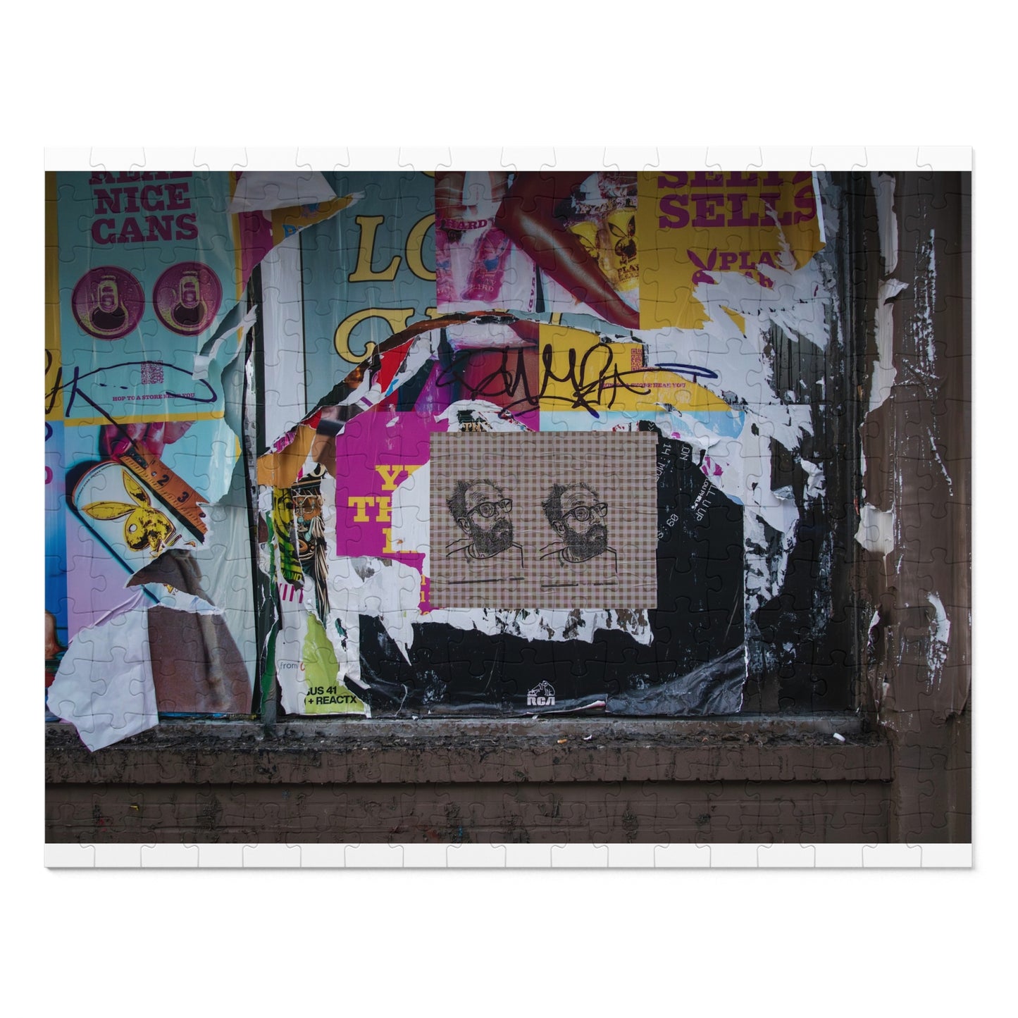 Chicago Logan Square Graffiti Puzzle with Tin