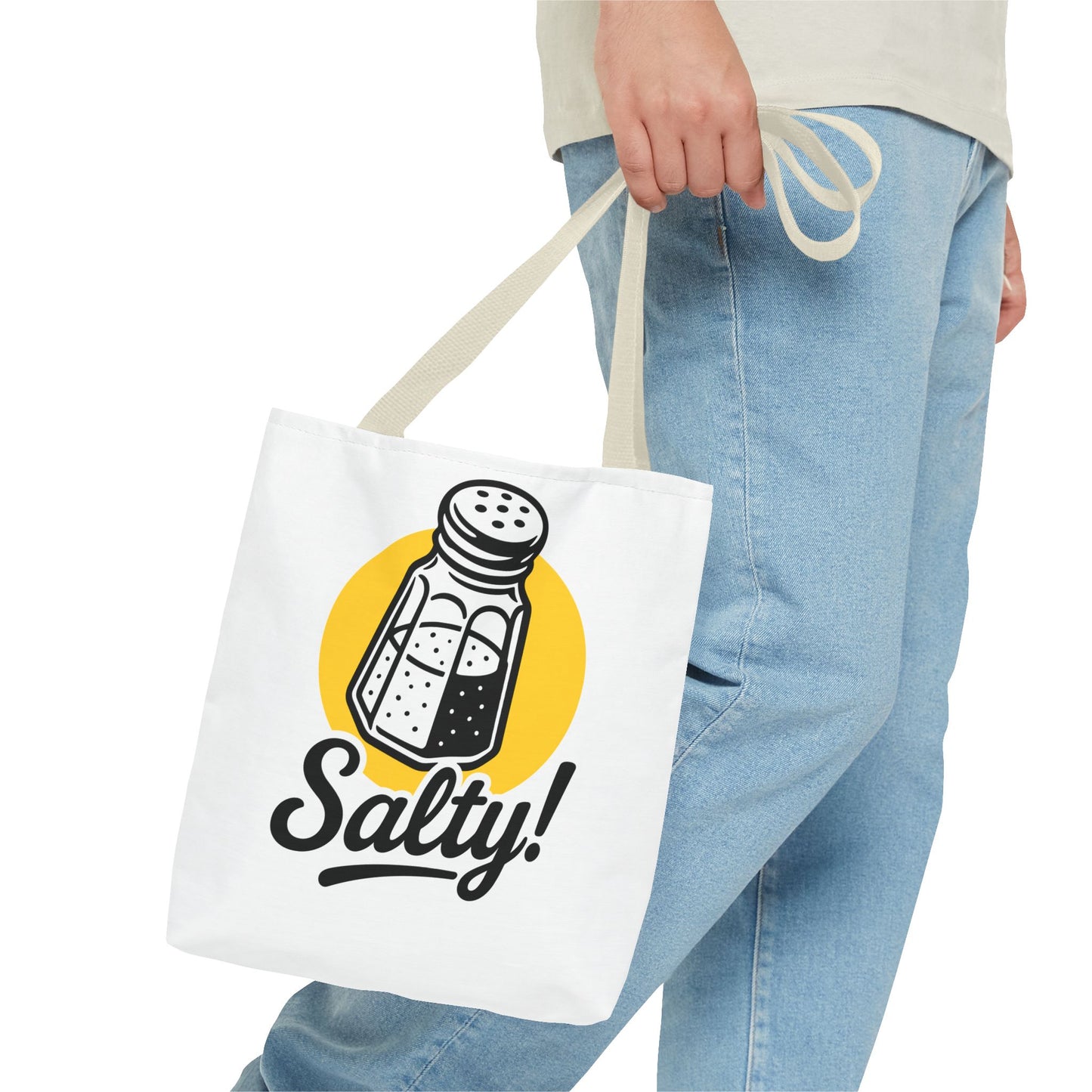 Salty! Salt Shaker Graphic Tote Bag — Funny Kitchen Lover Grocery Bag