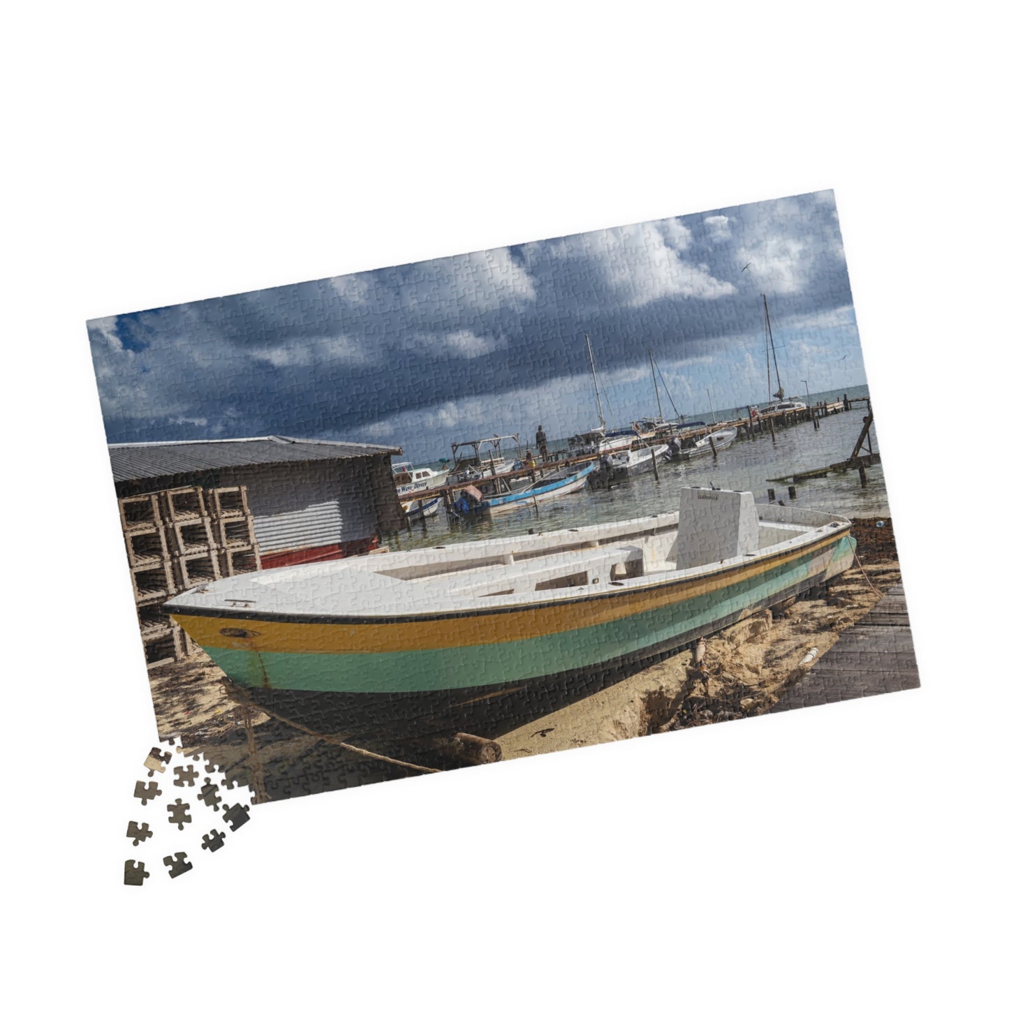 Caye Caulker Fishing Boat Puzzle — 520-Piece Scenic Belize Jigsaw