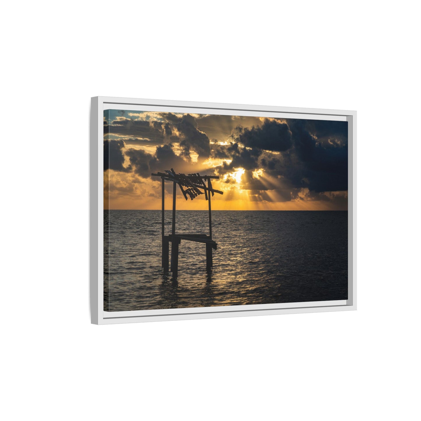 Caye Caulker Sunrise Canvas Print — Framed Matte Ocean Wall Art