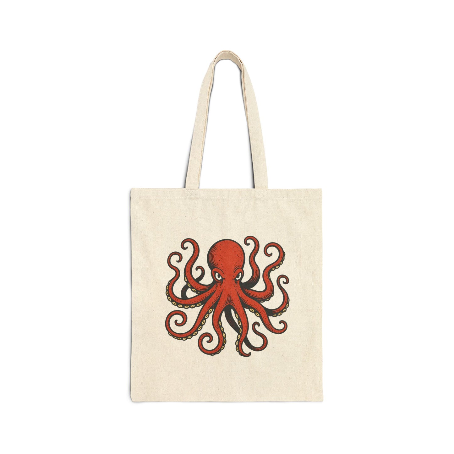 Red Octopus Illustration Tote Bag | Nautical Marine Animal