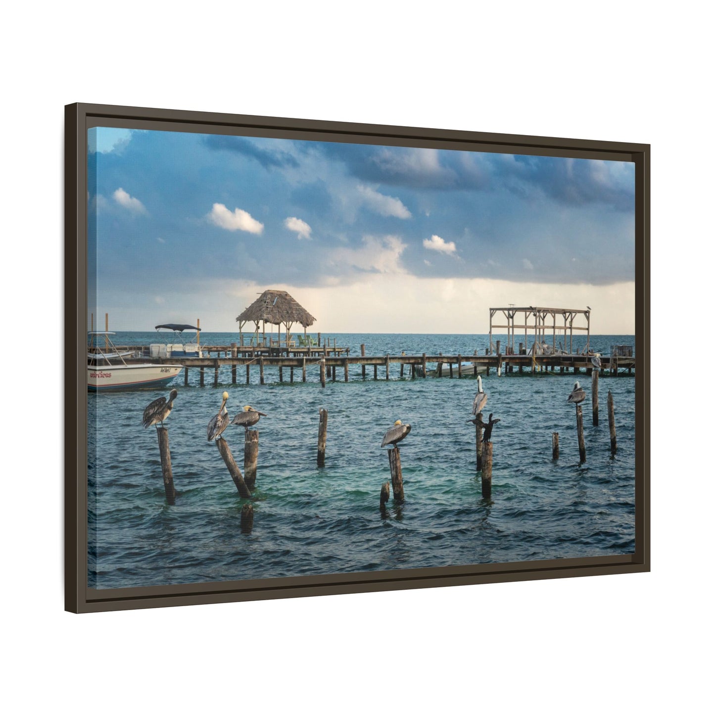 Seaside Pier Matte Canvas Print (Framed)