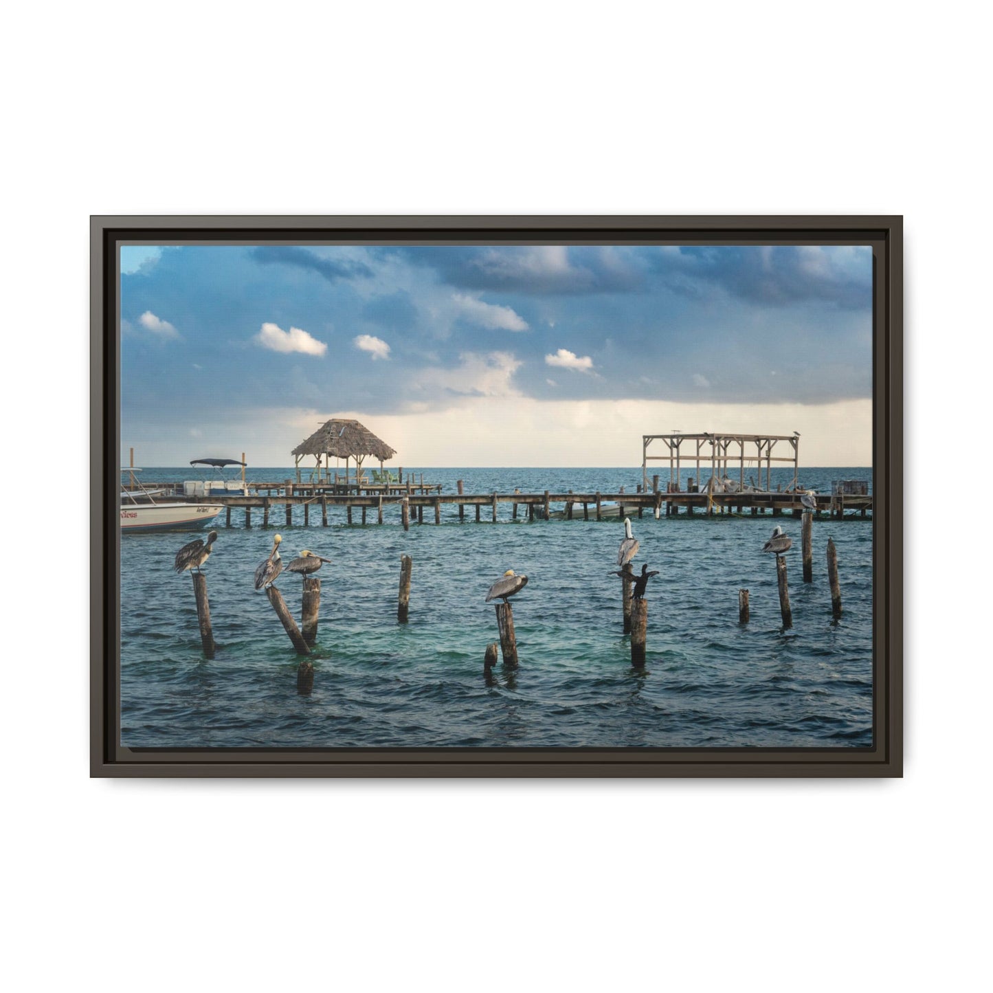 Seaside Pier Matte Canvas Print (Framed)