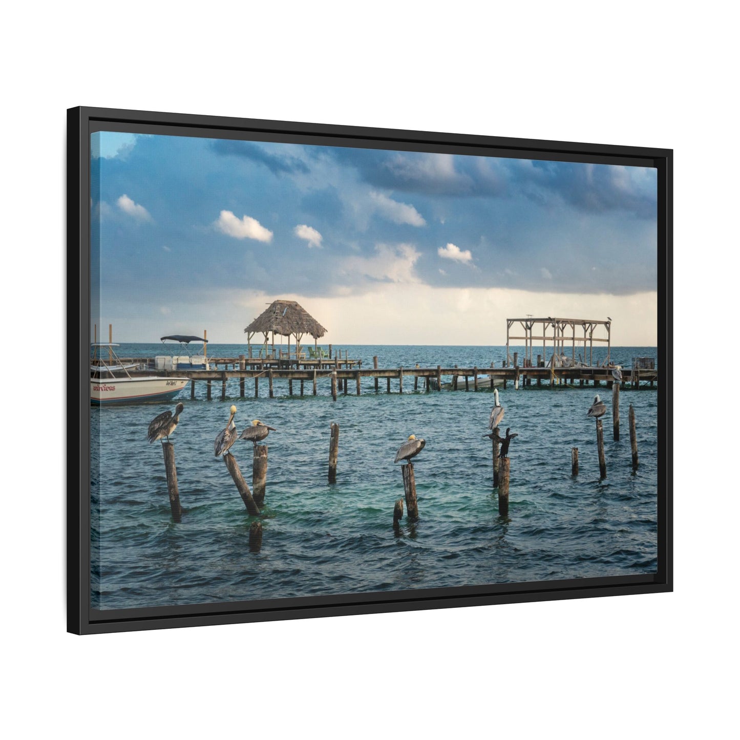 Seaside Pier Matte Canvas Print (Framed)
