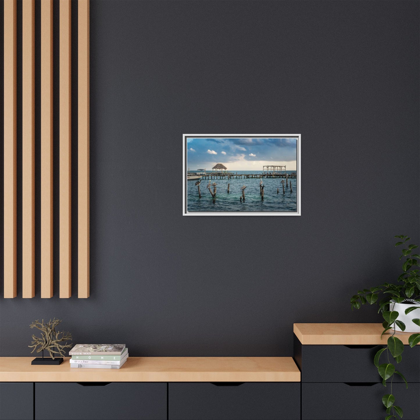 Seaside Pier Matte Canvas Print (Framed)
