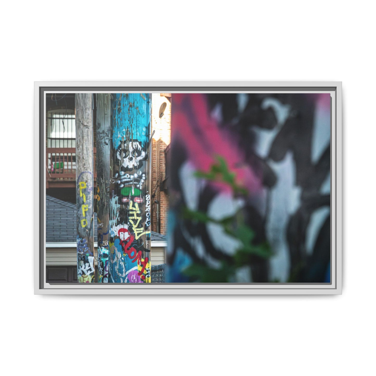 Logan Square Graffiti Matte Canvas Framed — Chicago Street Art Wall Decor