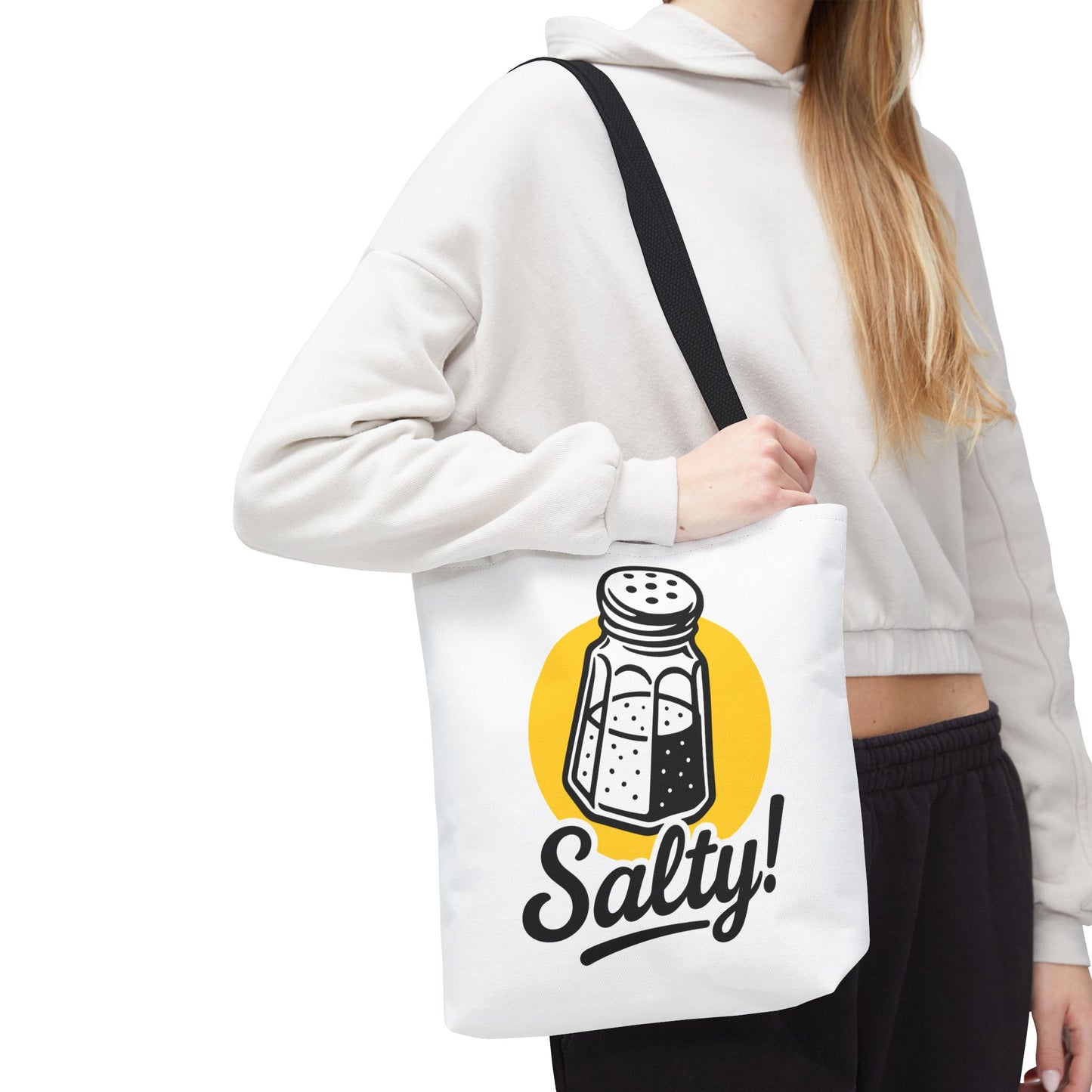 Salty! Salt Shaker Graphic Tote Bag — Funny Kitchen Lover Grocery Bag