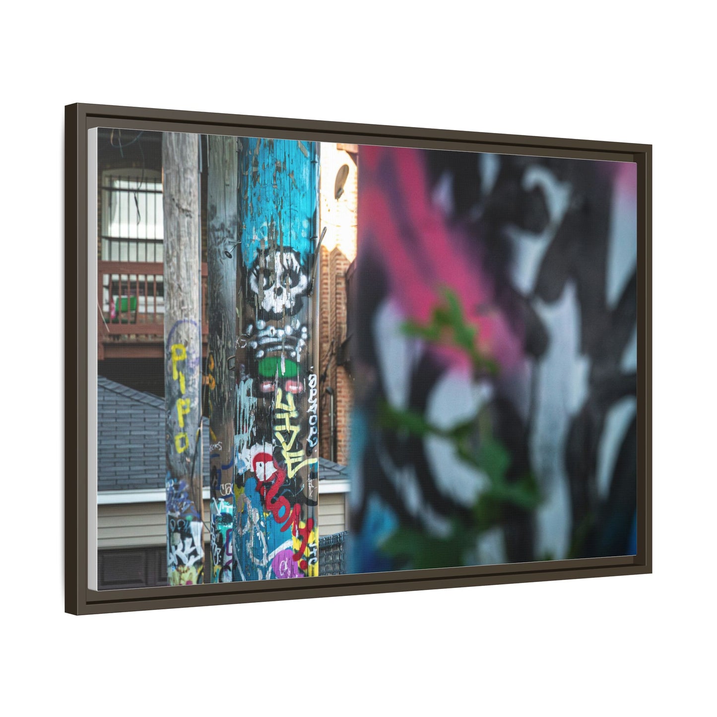 Logan Square Graffiti Matte Canvas Framed — Chicago Street Art Wall Decor