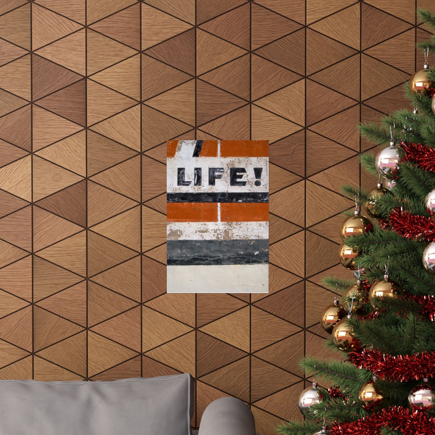 Retro 'LIFE!' Typography Poster Matte Vertical Poster | Vintage Stripes