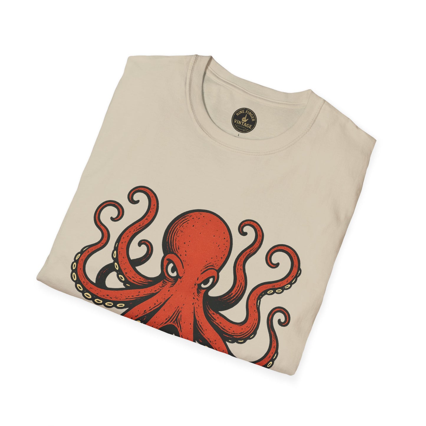 Red Octopus Illustration T-Shirt | Nautical Sea Creature Tee
