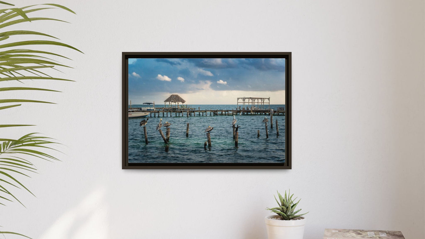 Seaside Pier Matte Canvas Print (Framed)