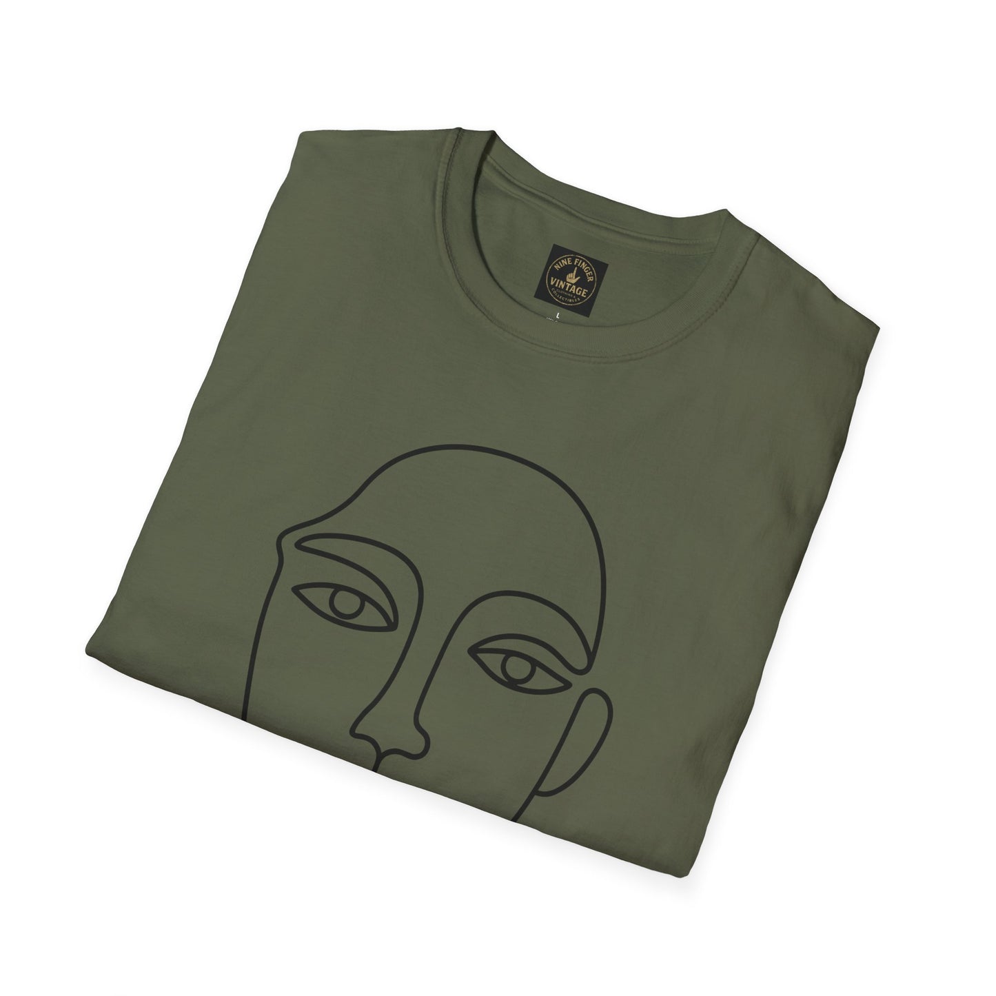 Minimal Line Art Face T-Shirt — Modern Abstract Portrait Tee